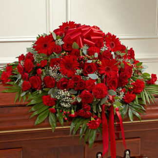 Red Mixed Casket Spray