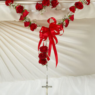 Small Rosary with Red Spray Roses