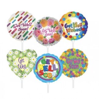 9" Get Well Stick Balloon