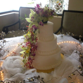 Cake Decorated with assorted Orchids