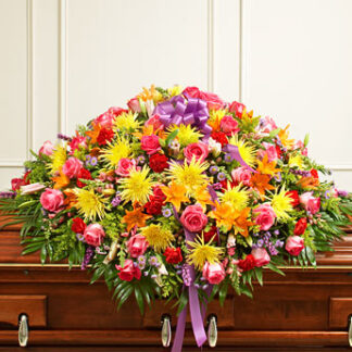 Bright Mixed Flower Full Casket Spray