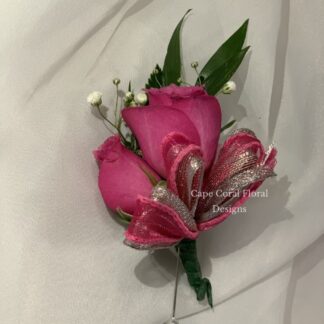 Hot Pink Spray Rose Boutoniere