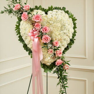 White Heart with Pink Rose Break