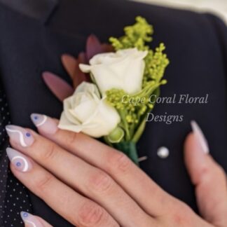 Double Spray Rose Fall Boutonniere