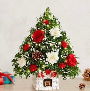 Merry Mantel Flower Tree