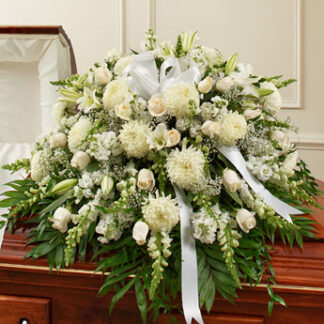 White Mixed Half Casket Spray