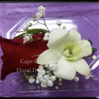 Rose and Orchid Boutonniere
