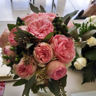 Pink Garden Rose Bridal Bouquet