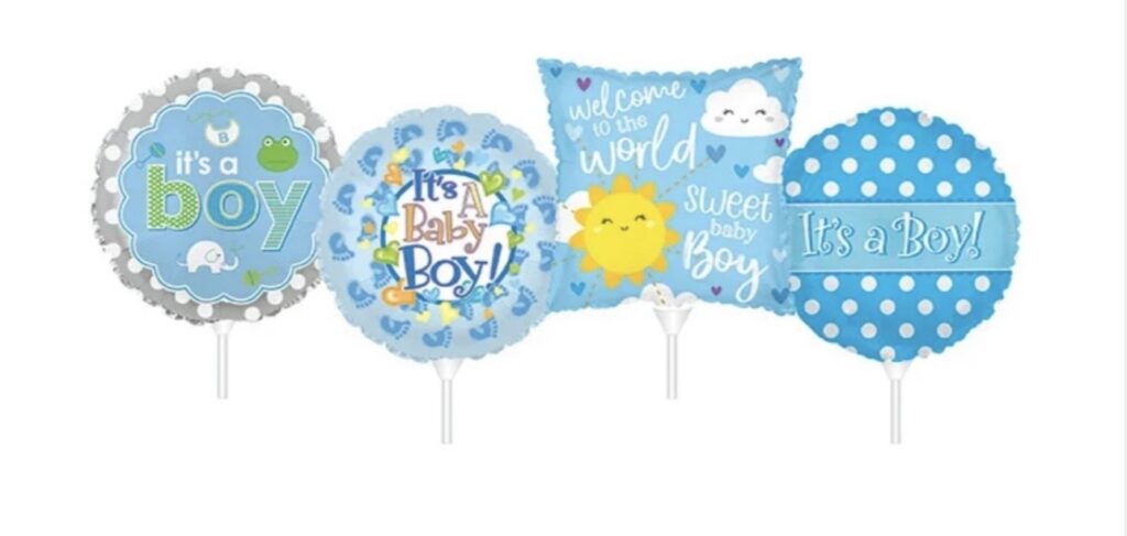 9" It's A Boy Stick Balloon