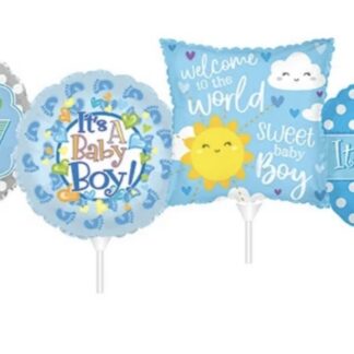 9" It's A Boy Stick Balloon