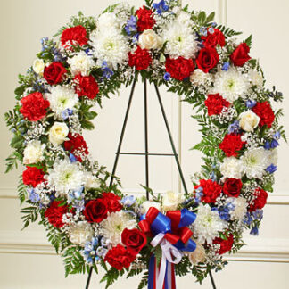 Serene Blessings Red, White & Blue Standing Wreath