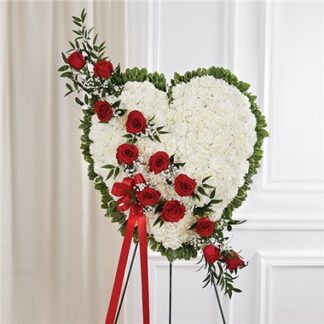 Always in My Heart Floral Heart - Red