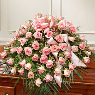 Cherished Memories Rose Half Casket Spray - Pink
