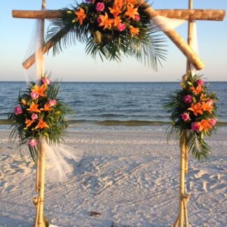 Decorated Arch with Lilies and Roses