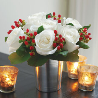 White Rose and Berry Bouquet