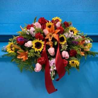 Sunflower Fields Half Casket Spray