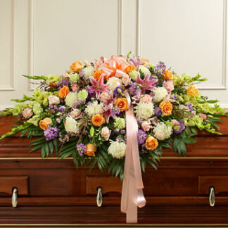 Pastel Mixed Flower Full Casket Spray