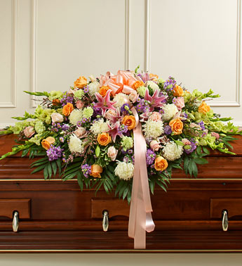 Pastel Mixed Flower Full Casket Spray
