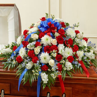 Red, White & Blue Half Casket Spray