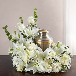 White Cremation Wreath