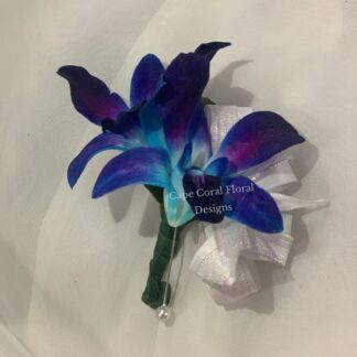 Blue Bom Boutonniere