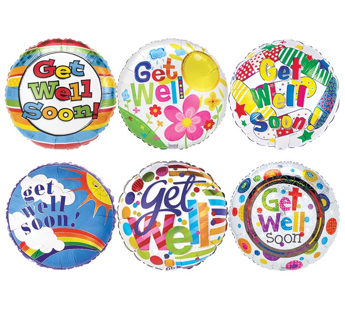 4" Get Well Balloon Pick