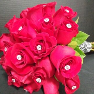 Hot Pink Bling Bridal Bouquet