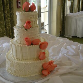 Peach Rose Decorated Cake