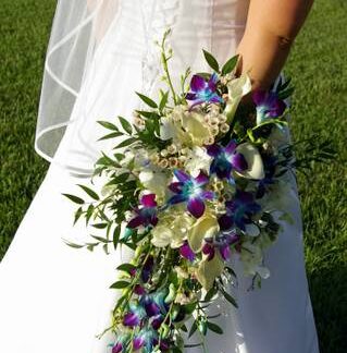 Orchid and Calla Lily Cascading Bouquet