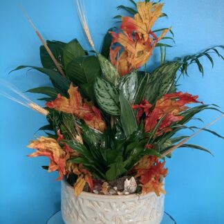 Dish Garden with Fall Decorations