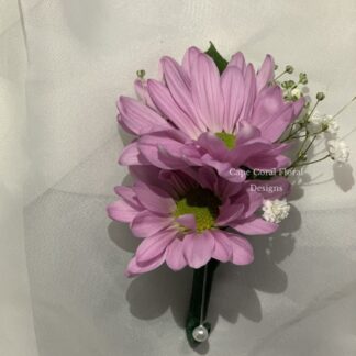 Lavender Daisy Boutonniere