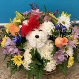 Blooming Garden Dog