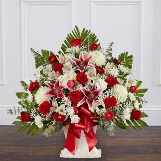 Rose And Lily Floor Basket