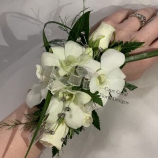 White Spray Rose & Orchid HM