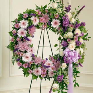 Lavender and White Standing Wreath