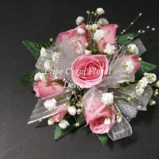 Light Pink Spray Rose Wrist Corsage
