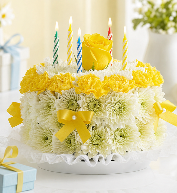 Birthday Floral Cake Cheer